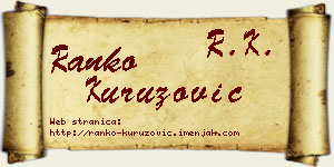 Ranko Kuruzović vizit kartica